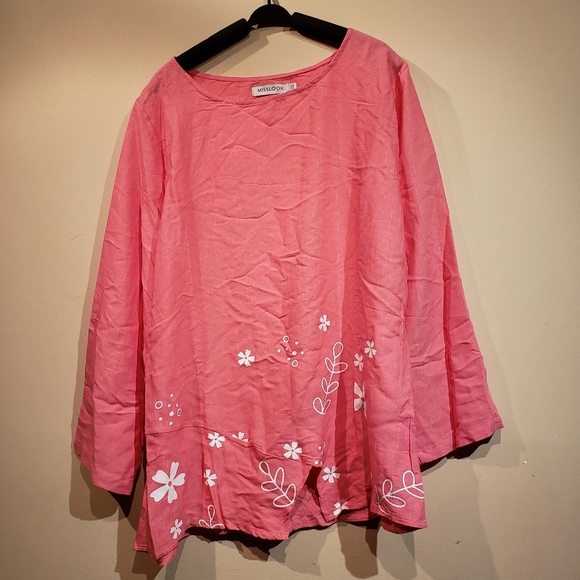 MISSLOOK Tops - Misslook Womens  2XL Pink Long Sleeve Blouse